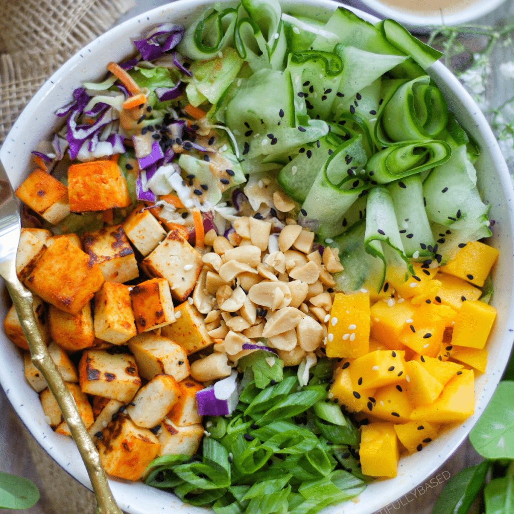 Mango Peanut Salad - Plantifully Based