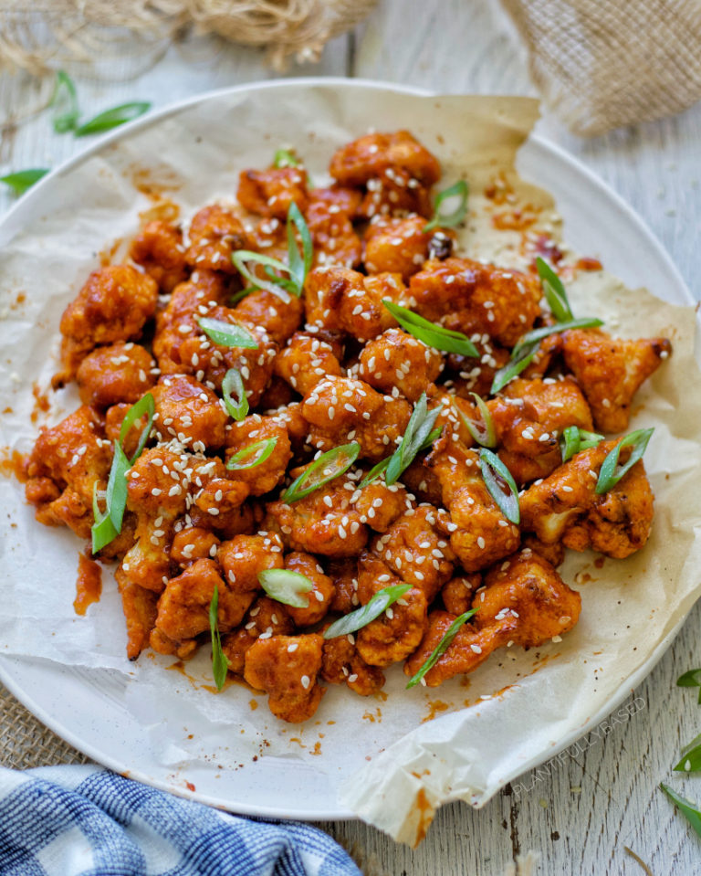 Sweet and Spicy Korean Inspired Popcorn Cauliflower - Plantifully Based