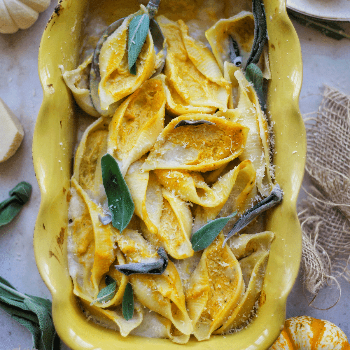 Healthy Pumpkin and Sage Stuffed Shells - Eat Yourself Skinny