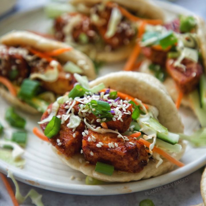 Sweet Gochujang Tempeh Bao - Plantifully Based