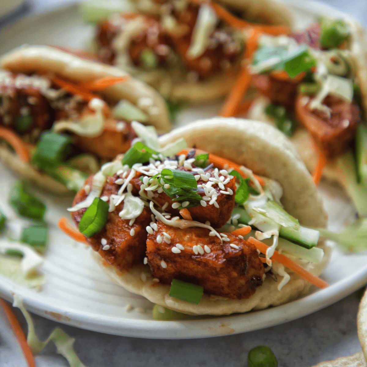 Sweet Gochujang Tempeh Bao - Plantifully Based