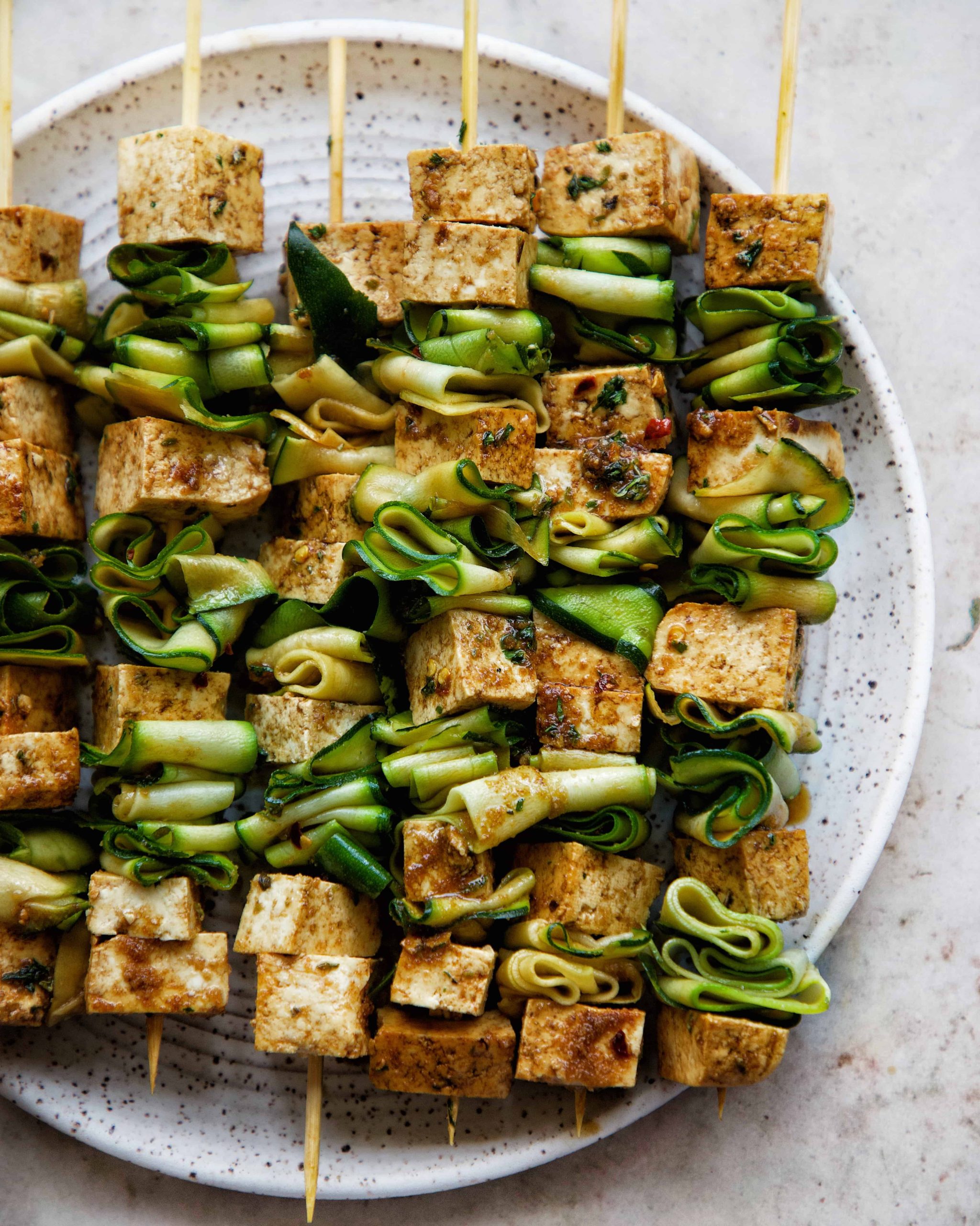 Balsamic Vinegar of Modena Tofu and Zucchini Ribbon Skewers ...