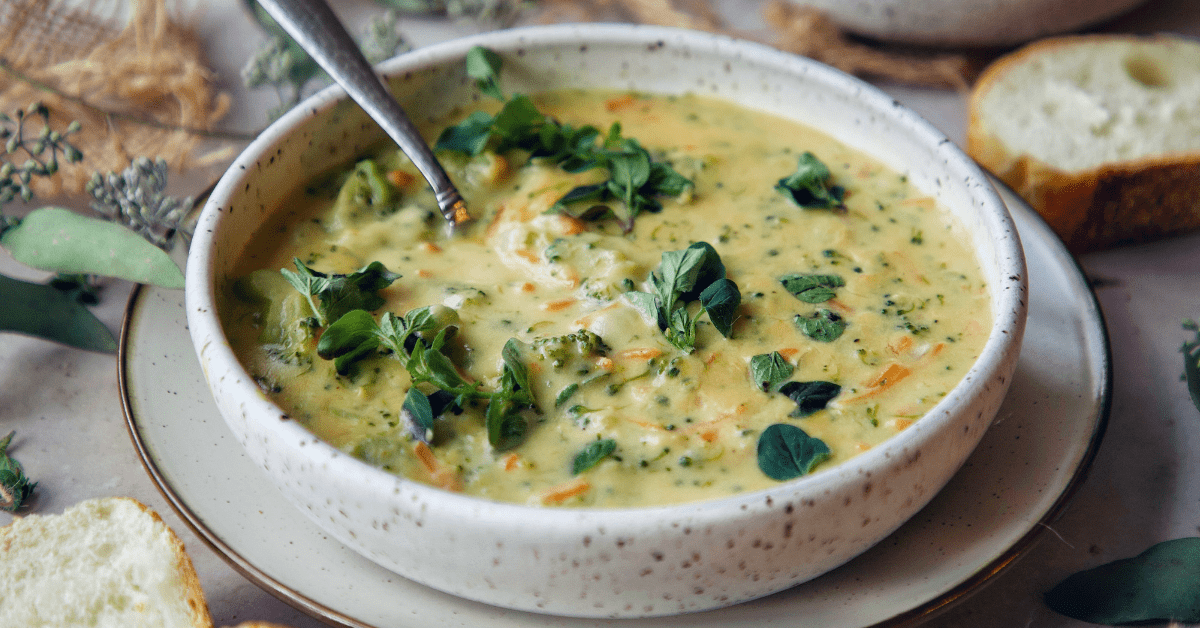My Favorite Vegan Broccoli Cheddar Soup - Plantifully Based