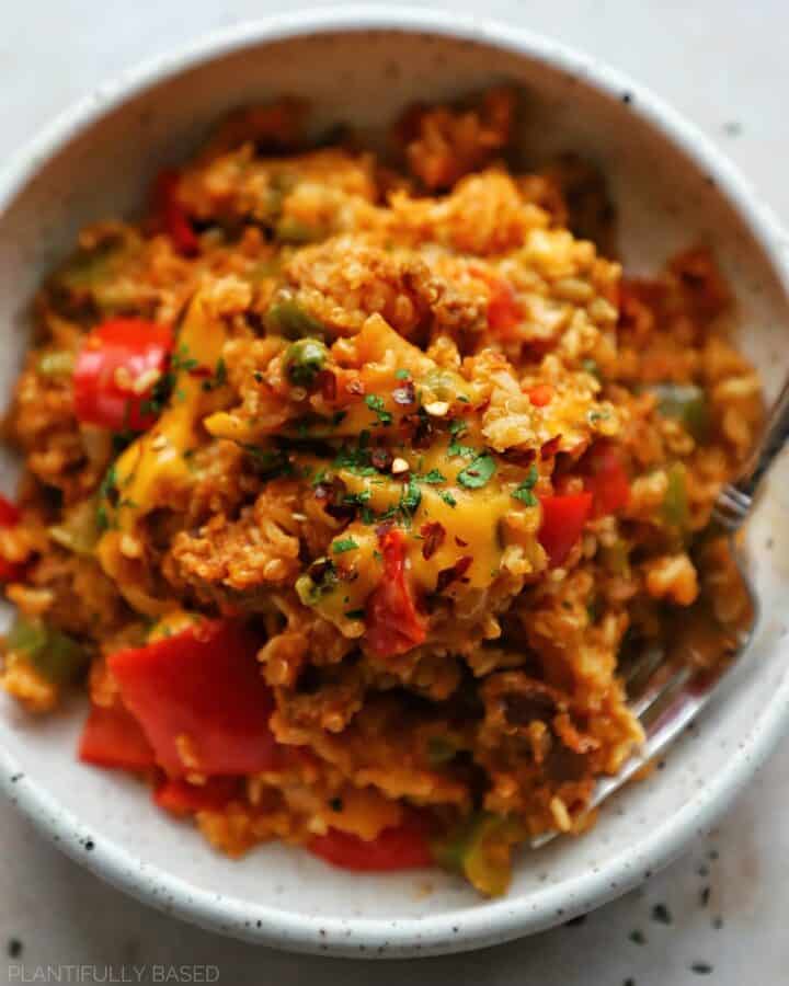 Slow Cooker Stuffed Pepper Casserole - Plantifully Based