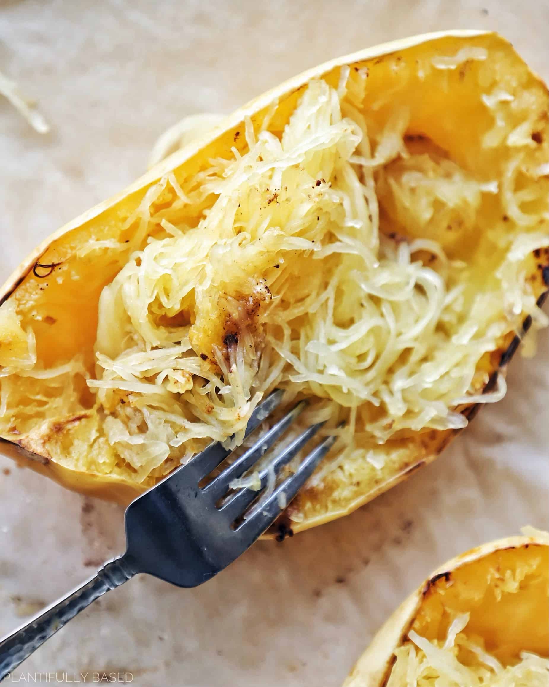 Vegan Stuffed Spaghetti Squash - Plantifully Based