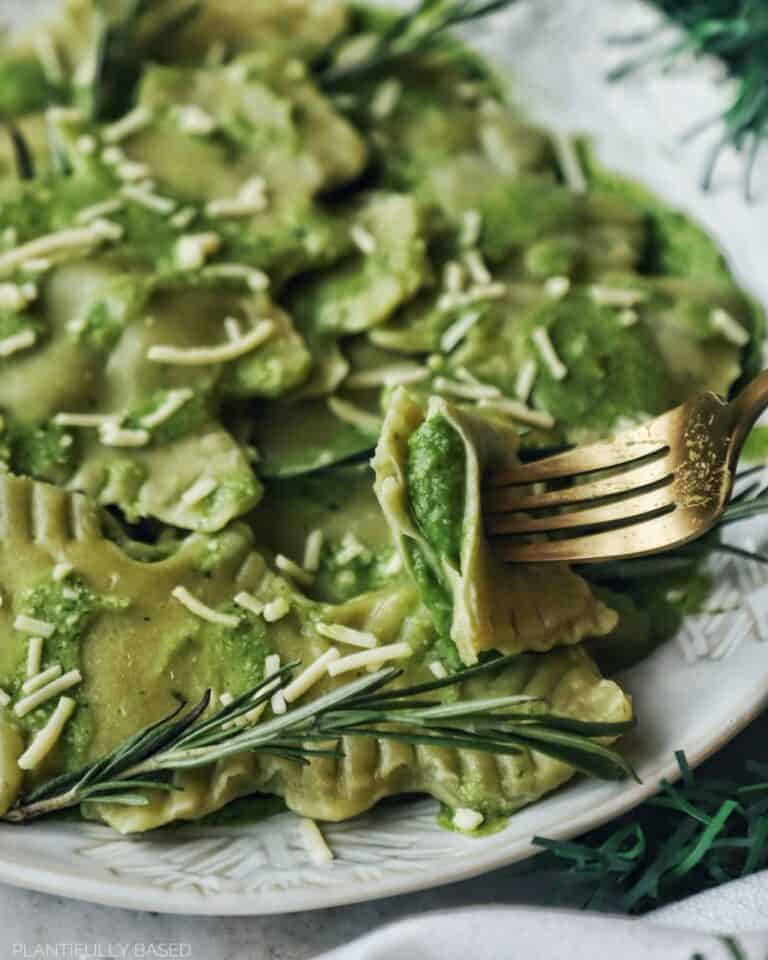 Vegan Spinach & Cannellini Bean Ravioli - Plantifully Based