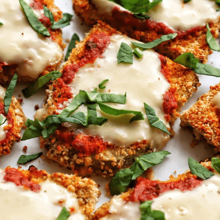 Amazing Crispy Vegan Eggplant Parm - Plantifully Based