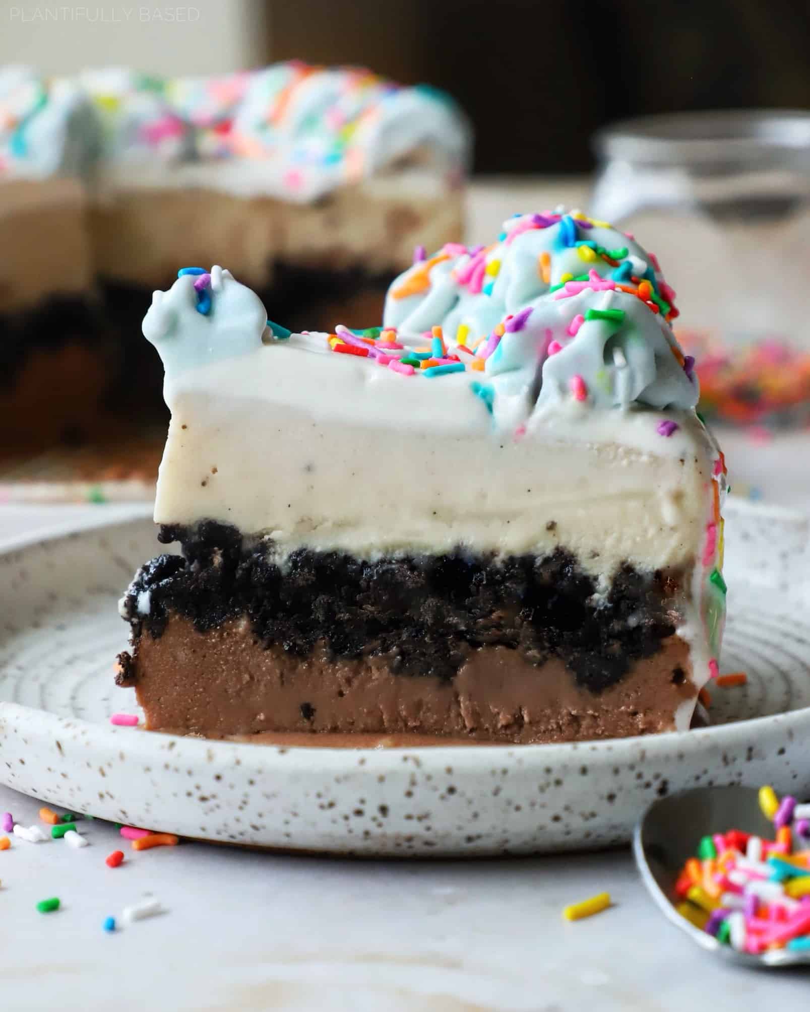 Dairy Free Ice Cream Cake - Plantifully Based