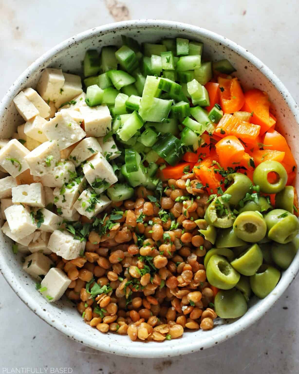 Lentil Salad with Balsamic Dressing - Plantifully Based