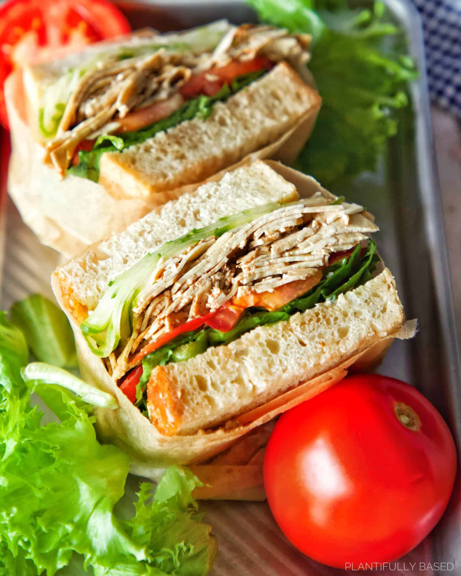 Balsamic Marinated Tofu Sandwich Plantifully Based 
