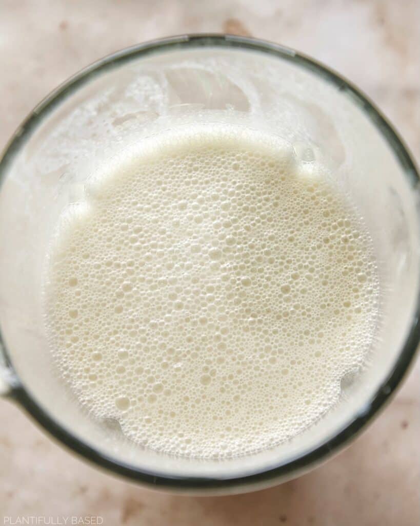 image of blended up non-dairy milk and tofu