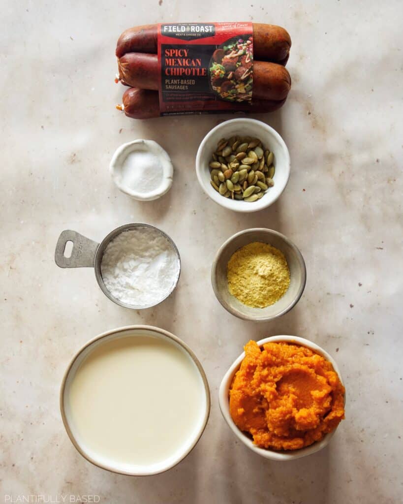 image of pumpkin queso ingredients
