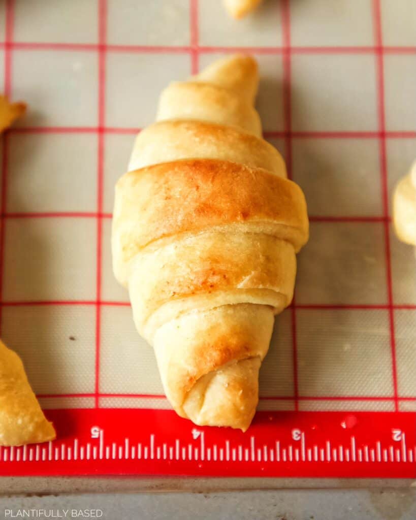 image of crescent roll after being baked on sheet pan