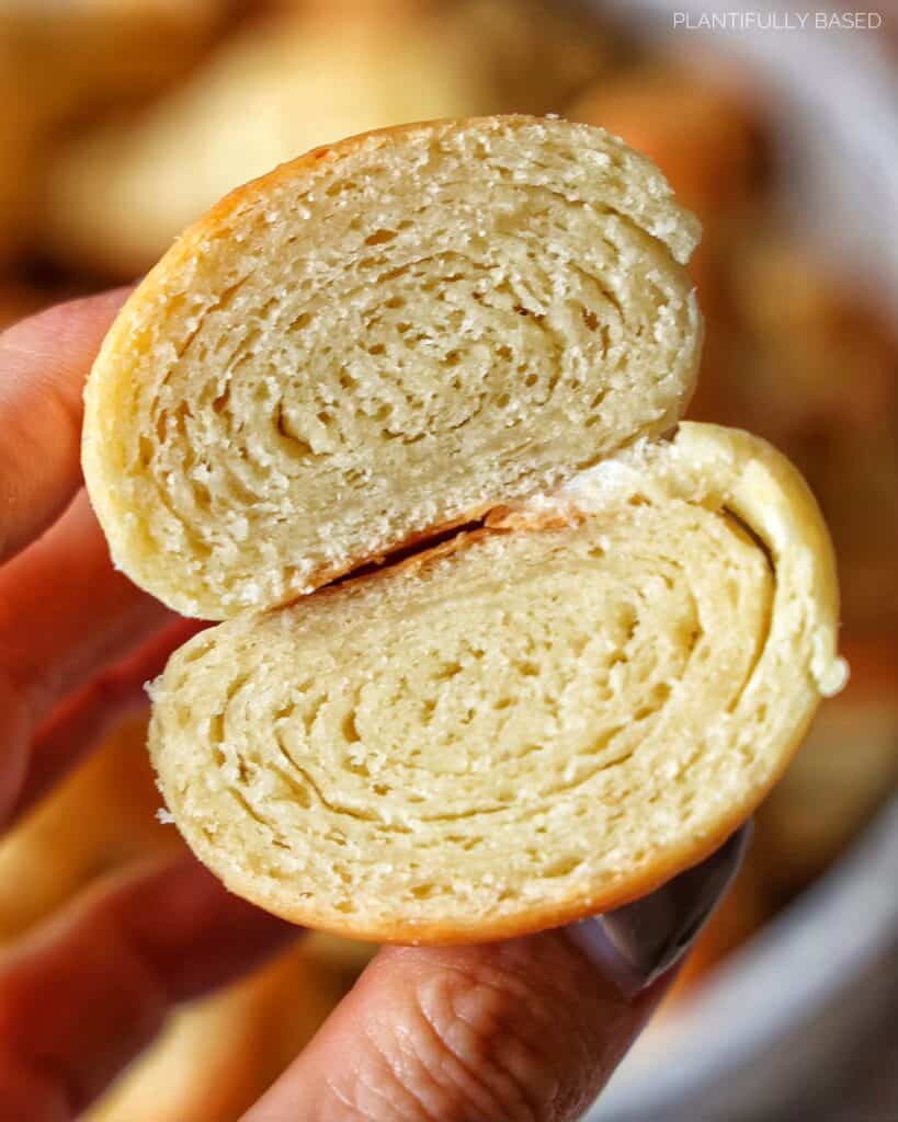 cross section of crescent rolls inside