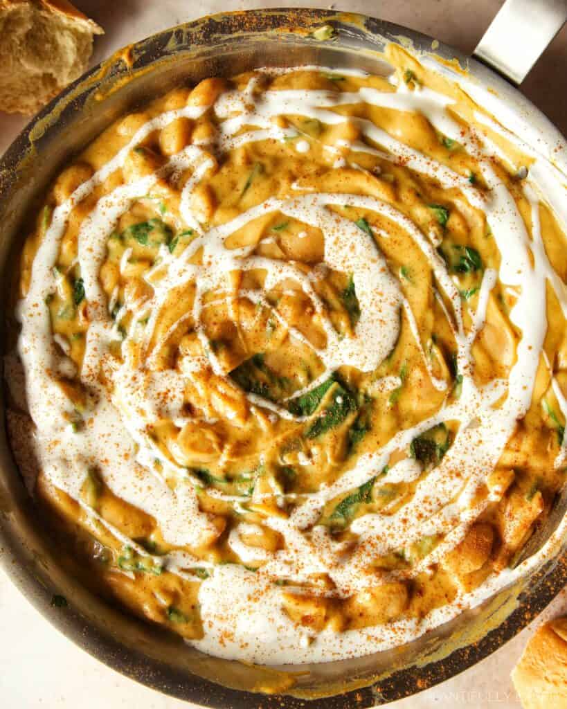 image of butternut squash butter beans in skillet