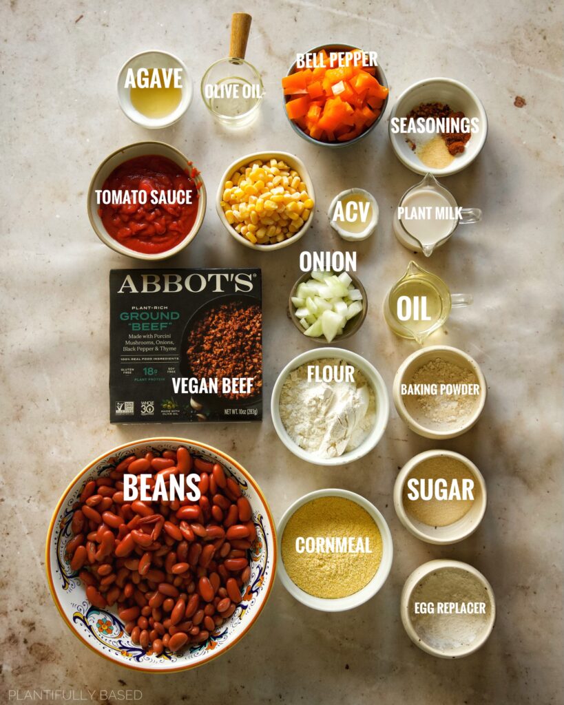 image of cornbread chili ingredients