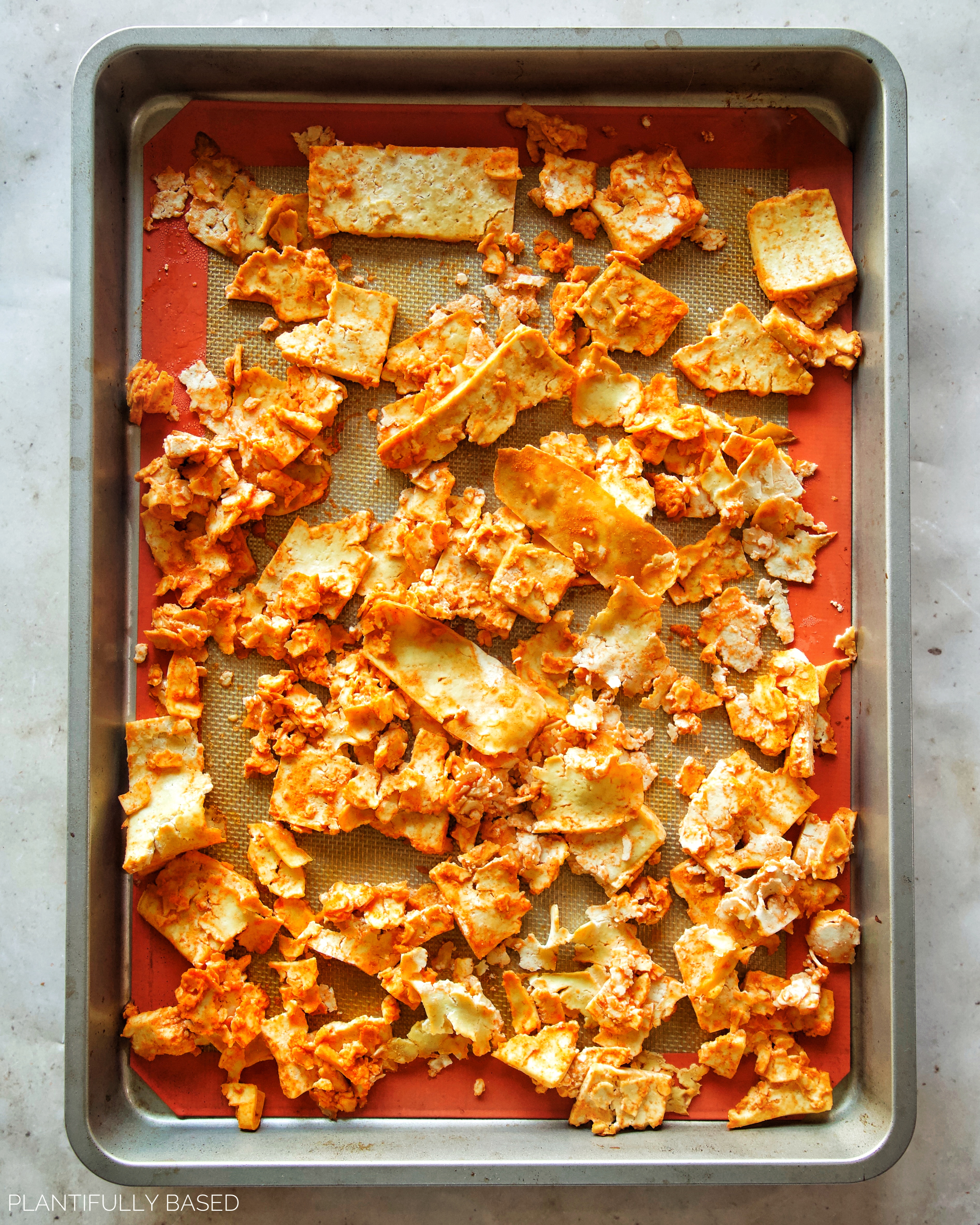 buffalo tofu lunch meat after baking
