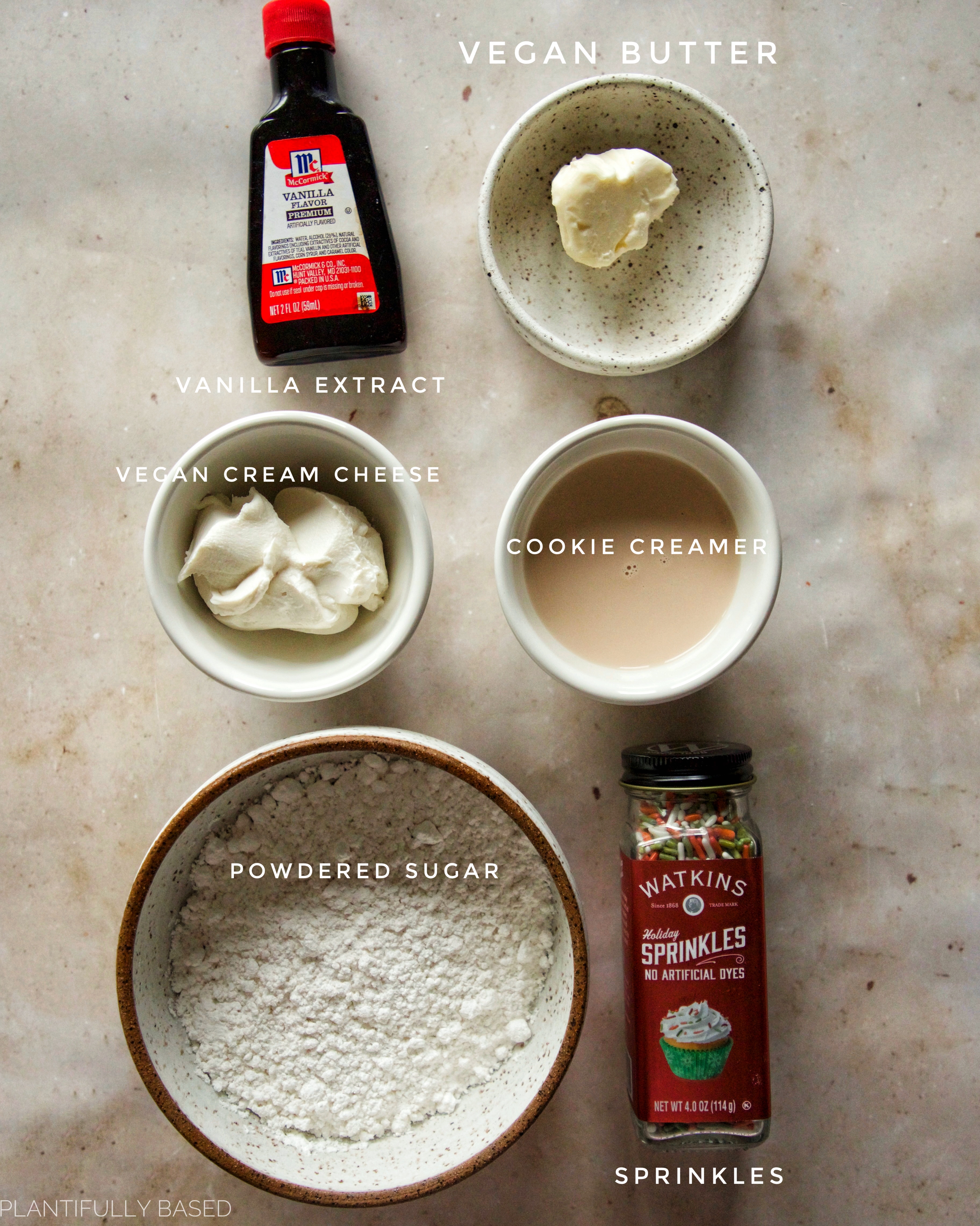 ingredients for the sugar cookie dip