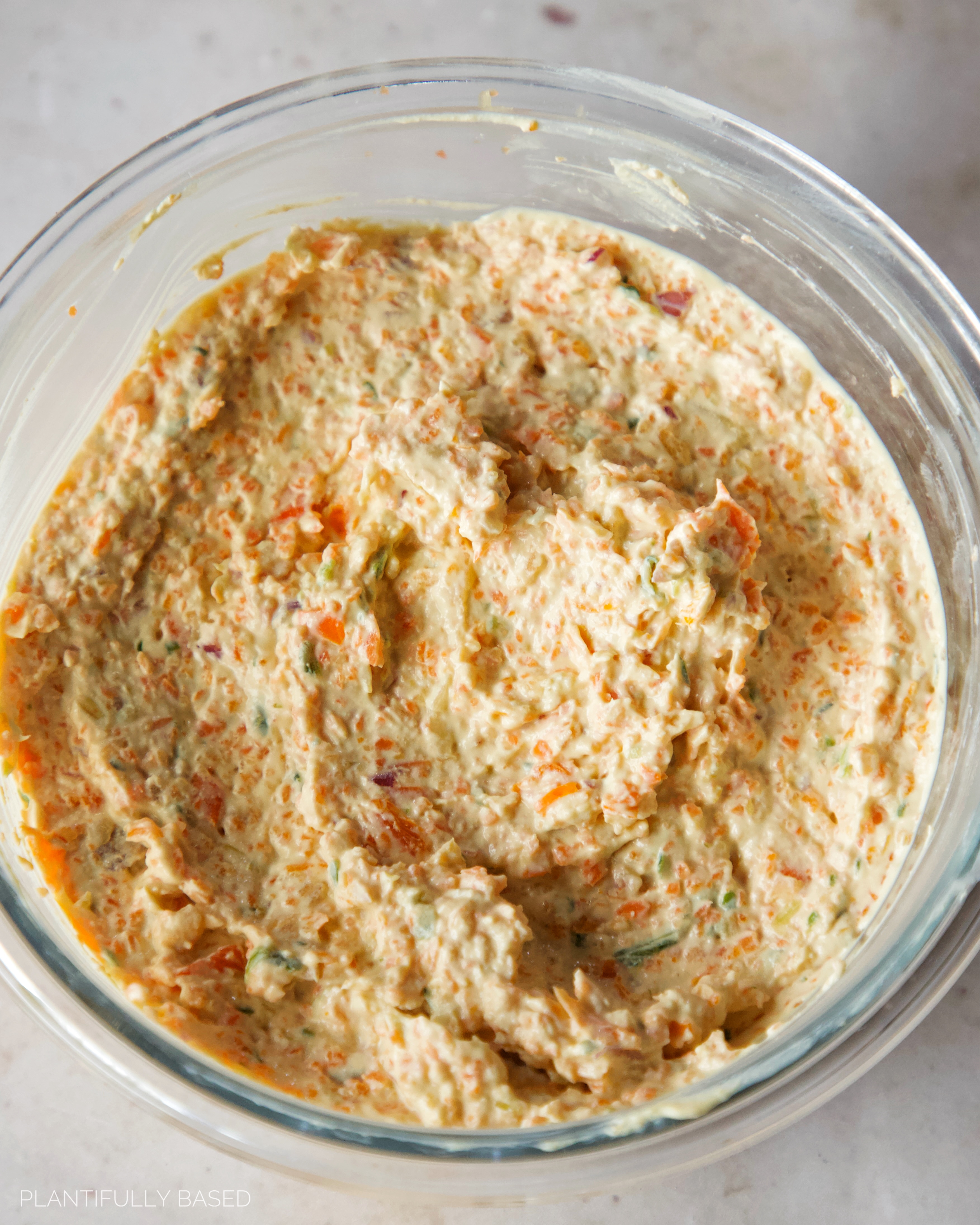 image of vegan veggie cream cheese in a container
