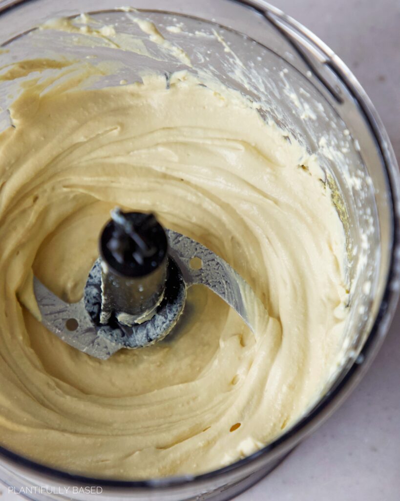 image of vegan cream cheese blended up