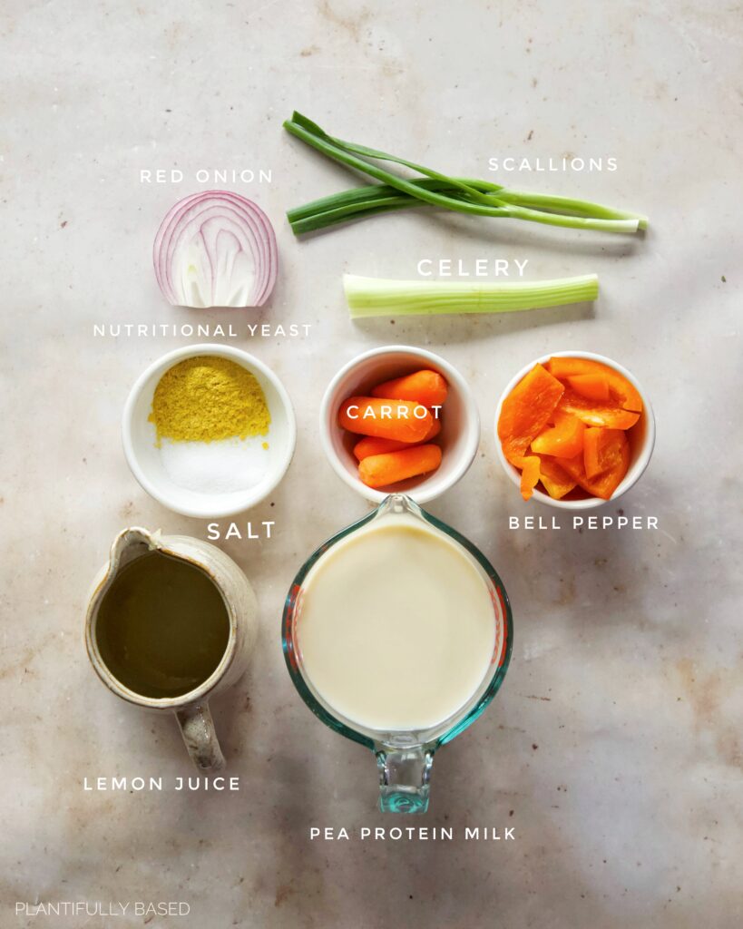 image of ingredients for vegan veggie cream cheese