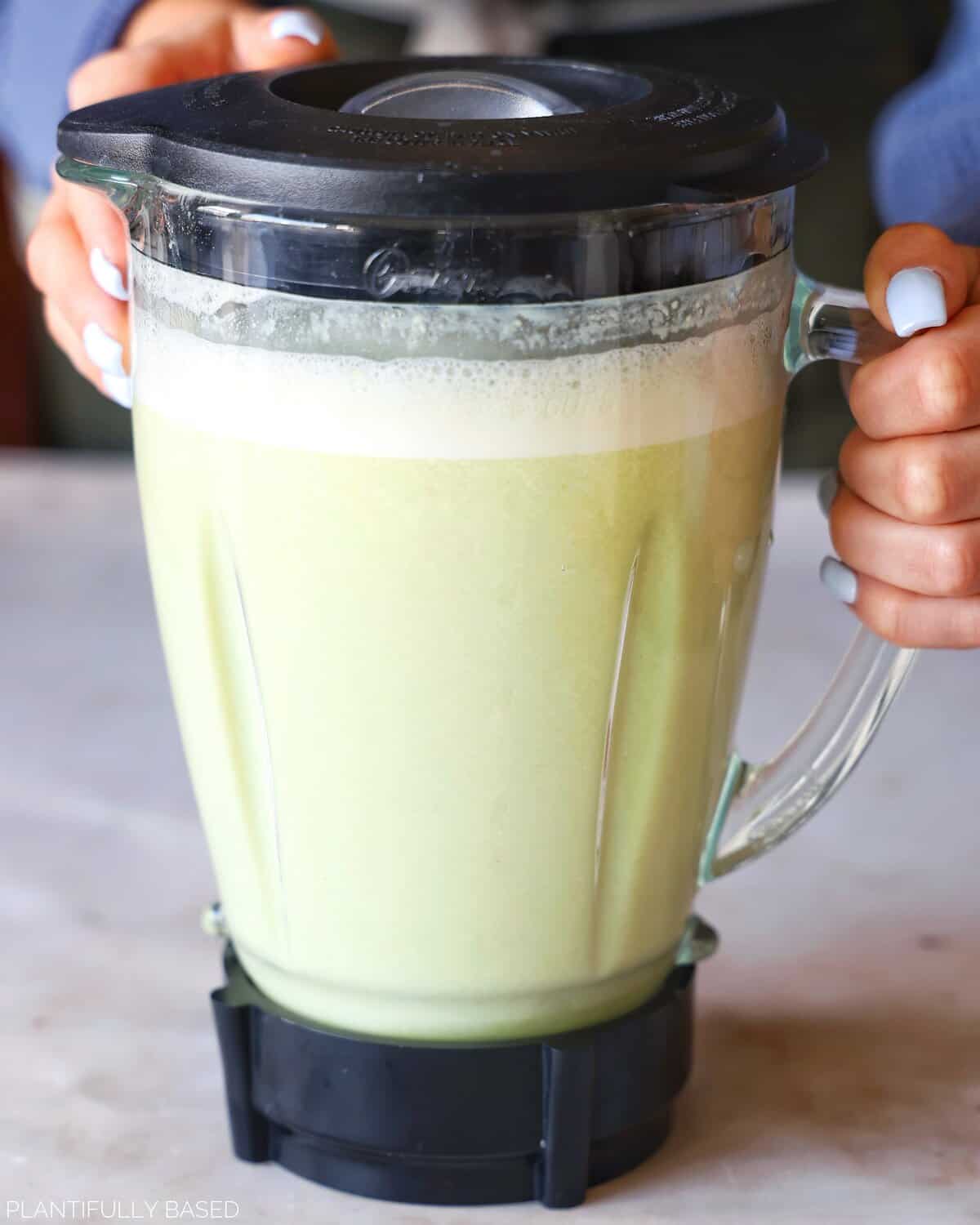 image of edamame blended up