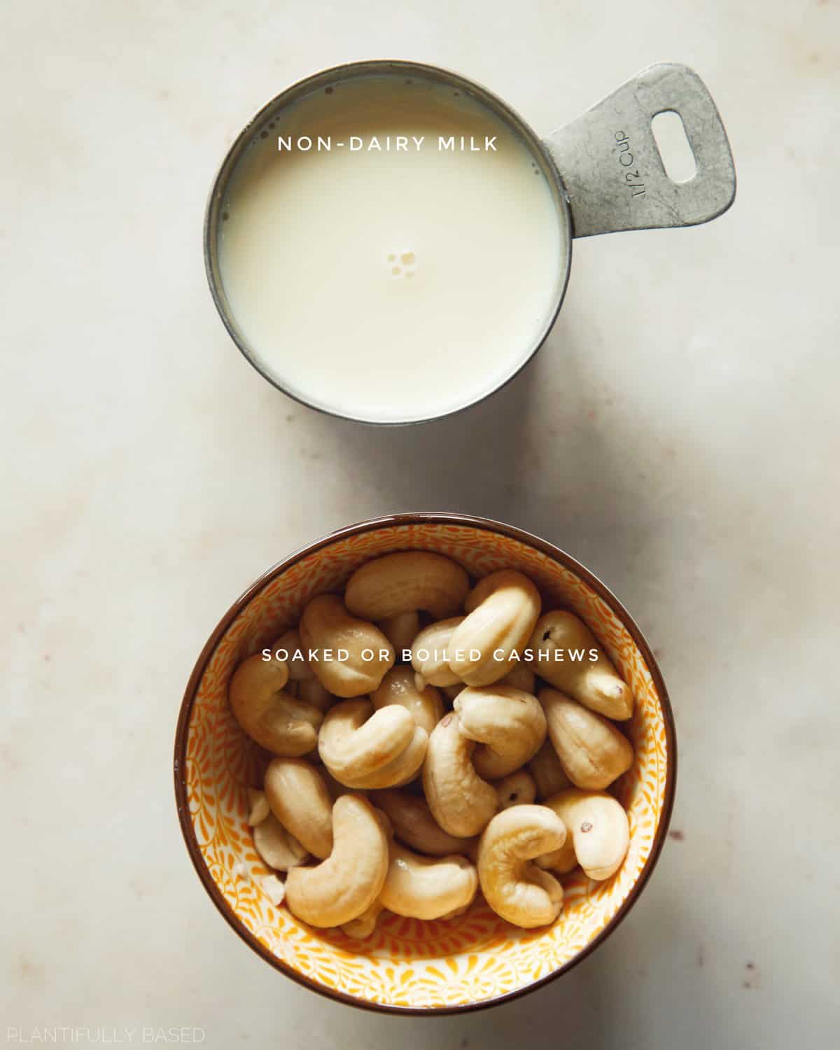 ingredients for vegan half & half