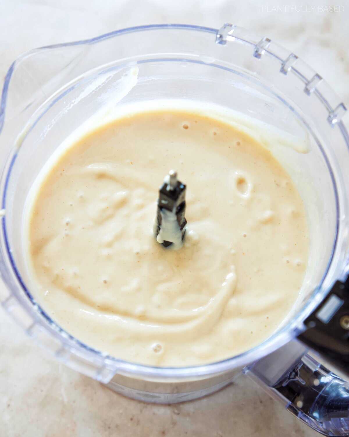 vegan banana pudding in food processor