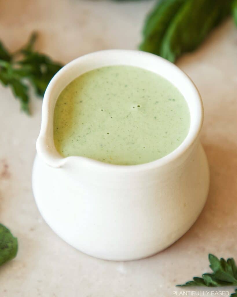 image of vegan green goddess dressing