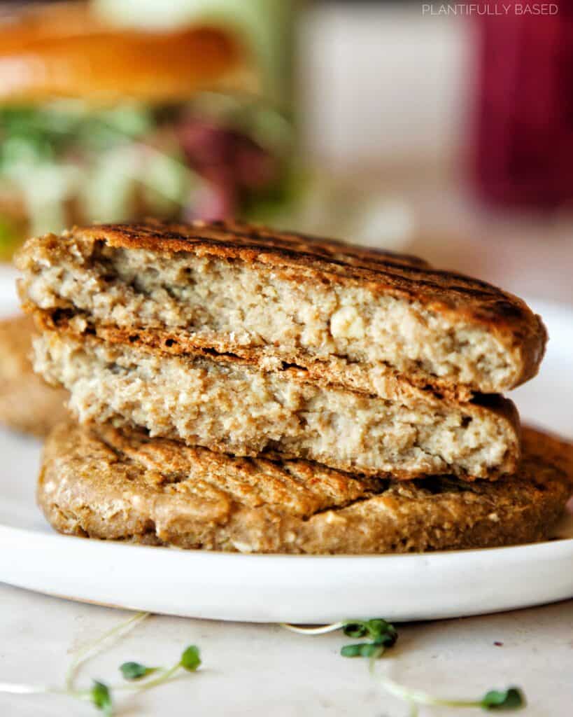 inside of the tofu burgers
