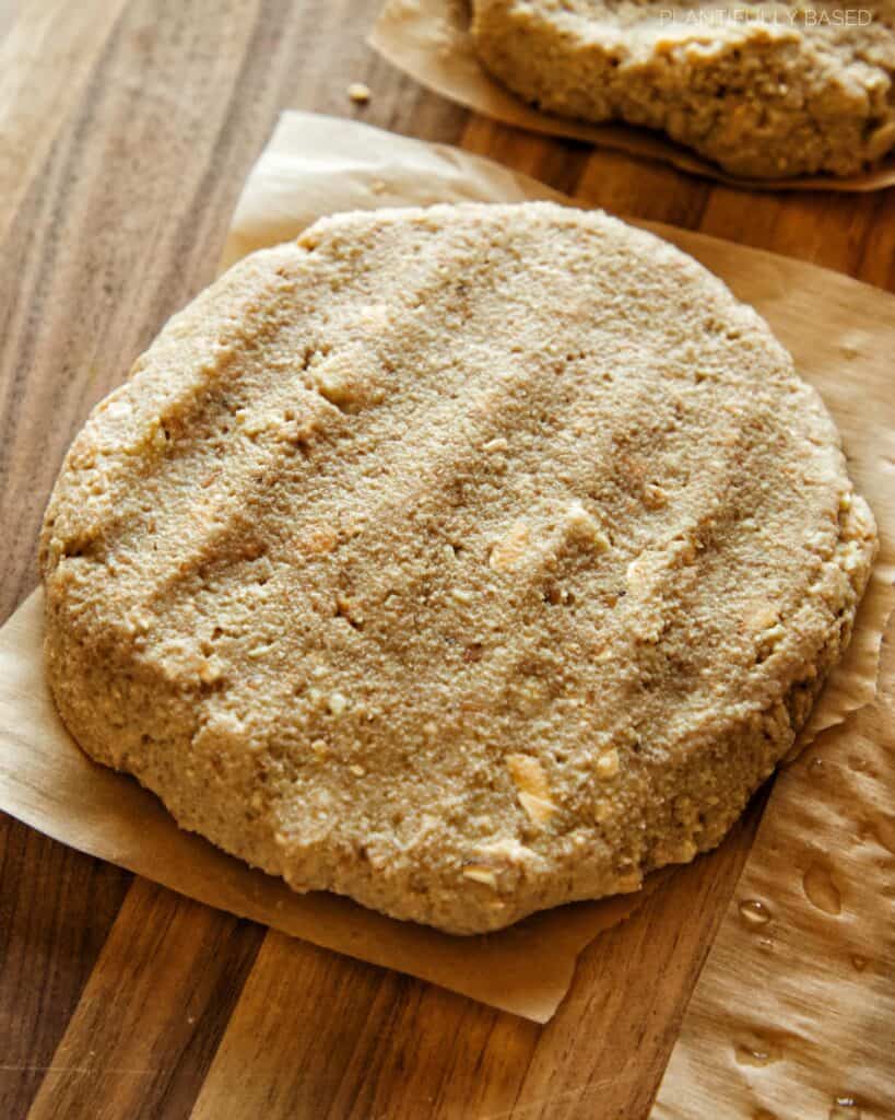 tofu burger in a patty