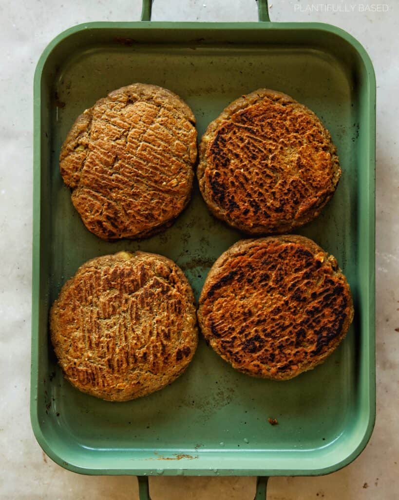 tofu burgers cooked