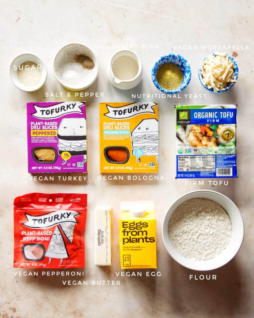 ingredients for vegan pizza rustica