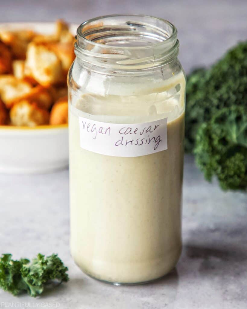 blended up vegan caesar salad dressing