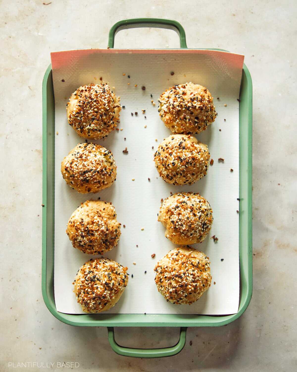 high protein bagel bites after baking