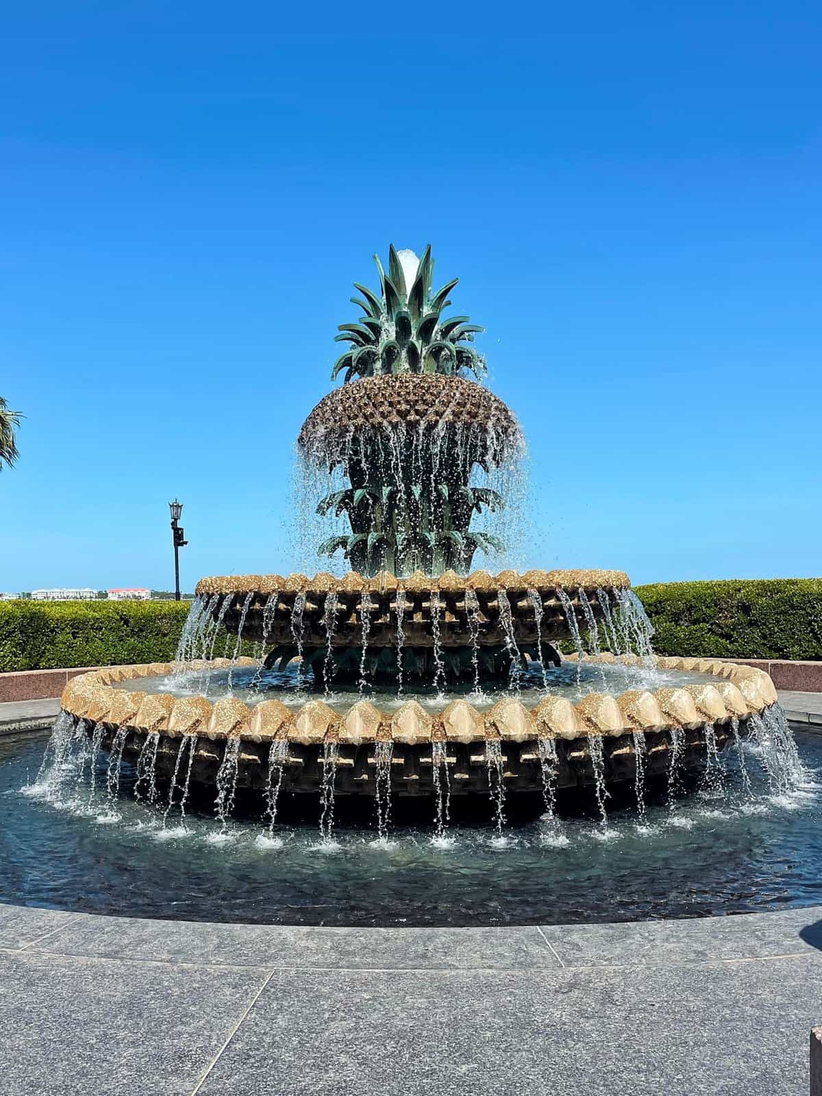 pineapple fountain in charleston