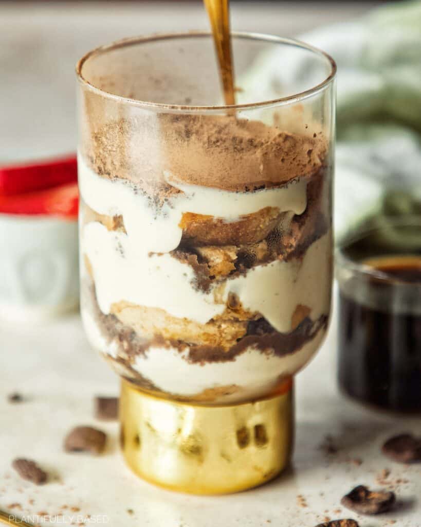 high protein vegan breakfast tiramisu