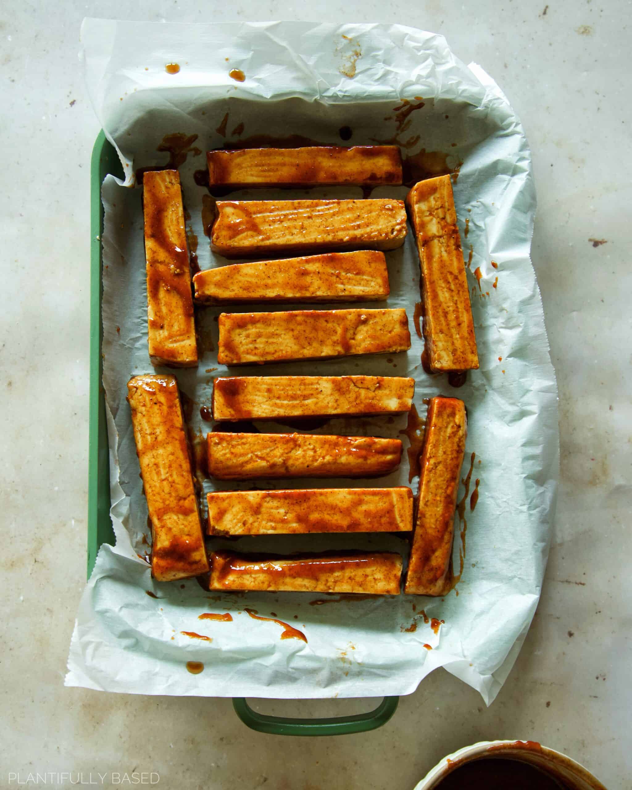 Tofu Ribs Easy Vegan BBQ Ribs (Made with Tofu) - Plantifully Based