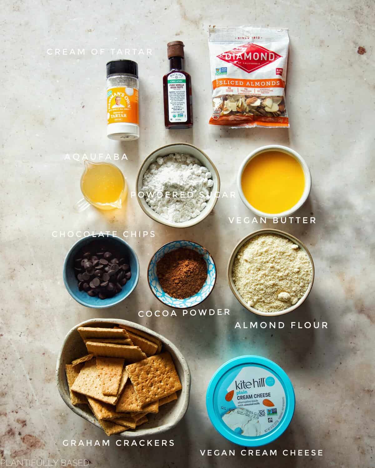 No Bake Vegan Rocky Road Cake ingredients