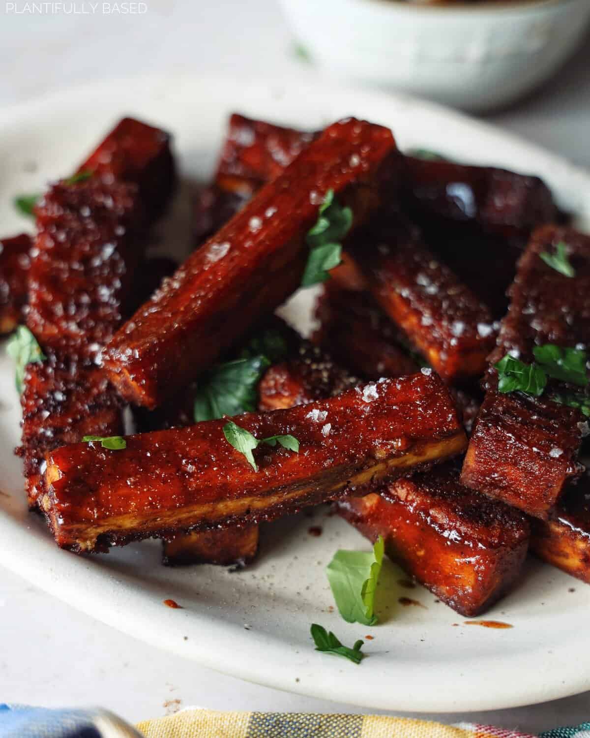 Tofu Ribs Easy Vegan BBQ Ribs (Made with Tofu) - Plantifully Based