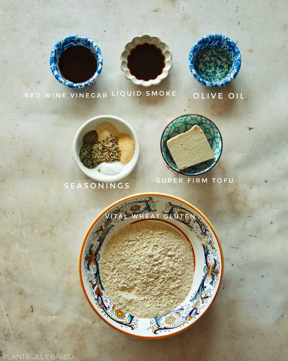 ingredients for vegan sausage