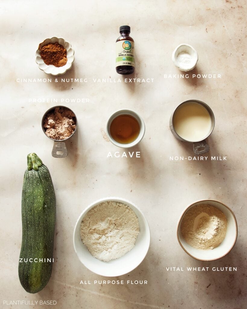 ingredients for high protein zucchini bread