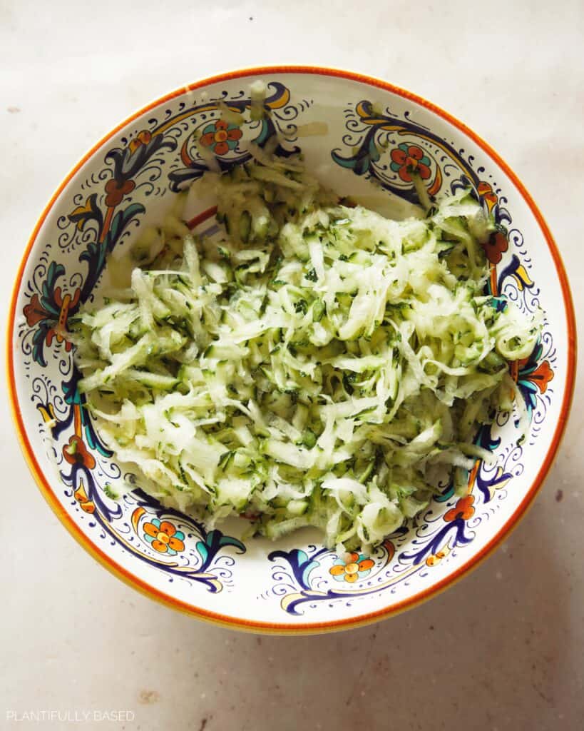 grated zucchini for high protein zucchini bread