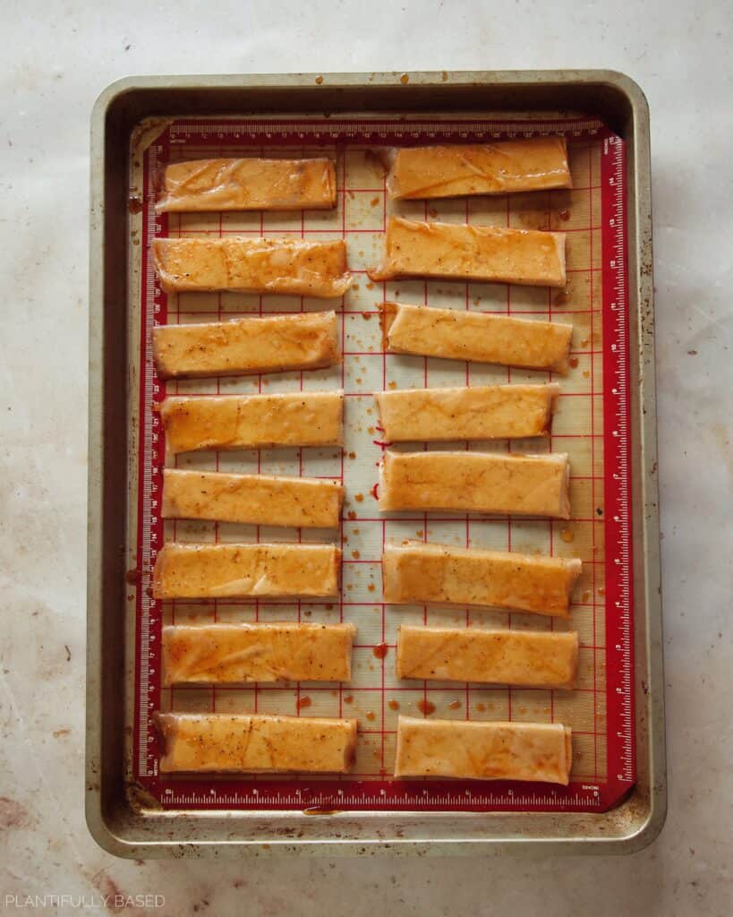 tofu bacon before baking