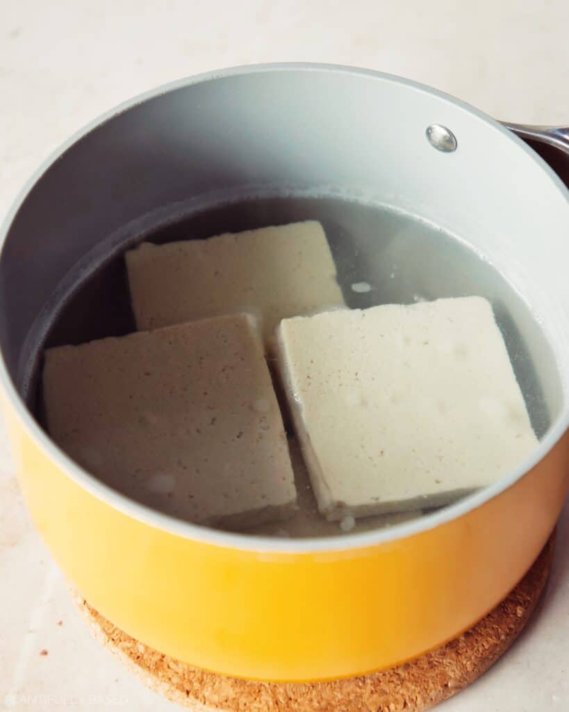 boiling the tofu