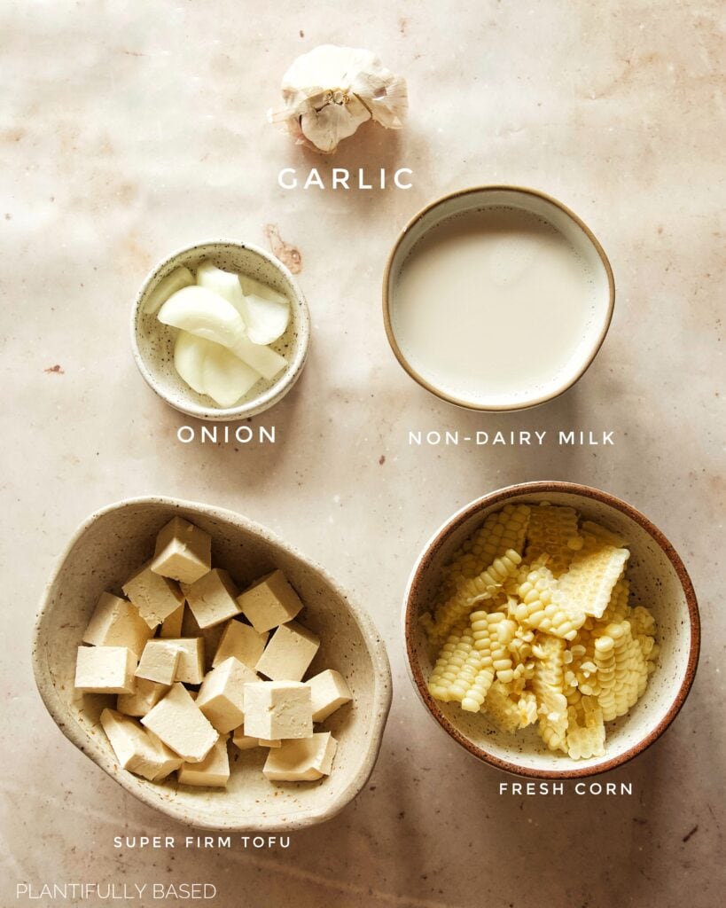 ingredients for Creamy Corn Sauce