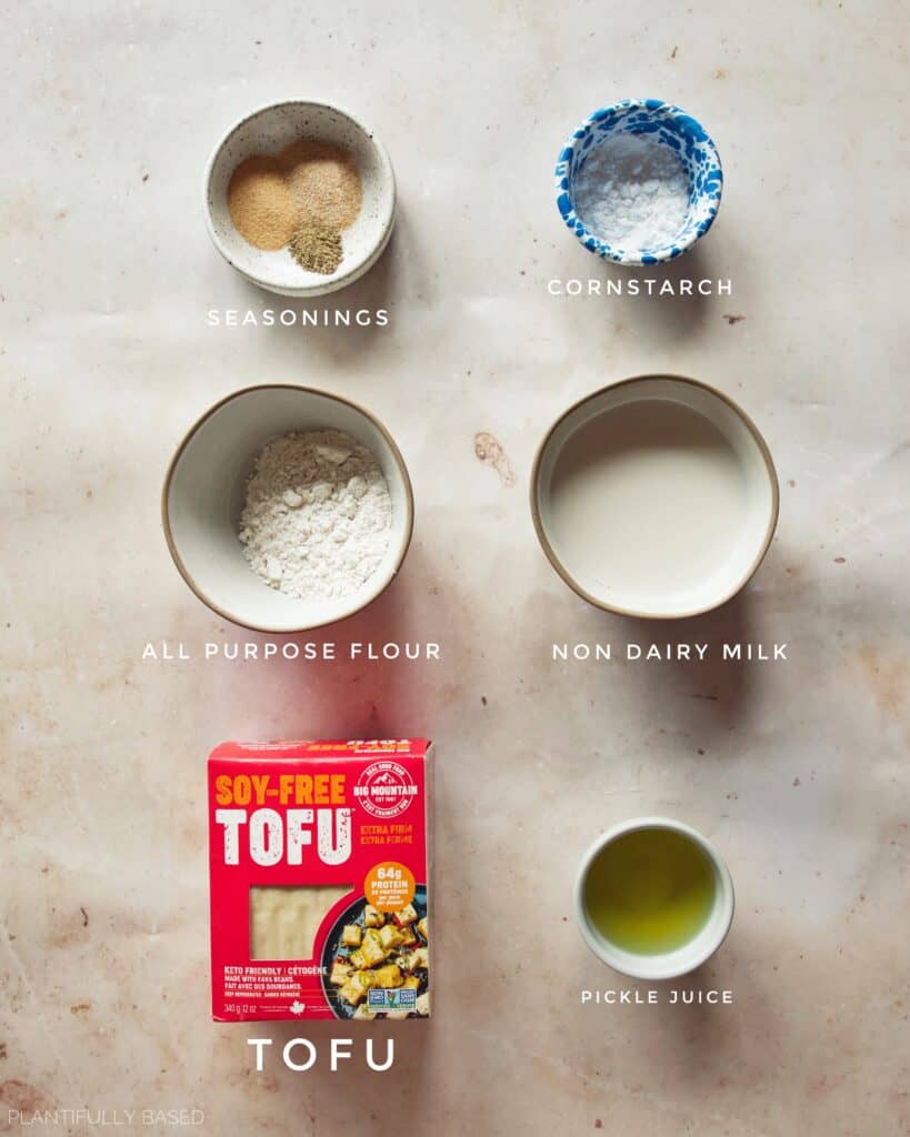 ingredients for air fried vegan "chicken"