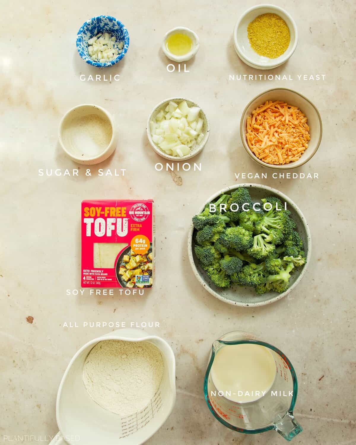 ingredients for broccoli cheddar pot pie