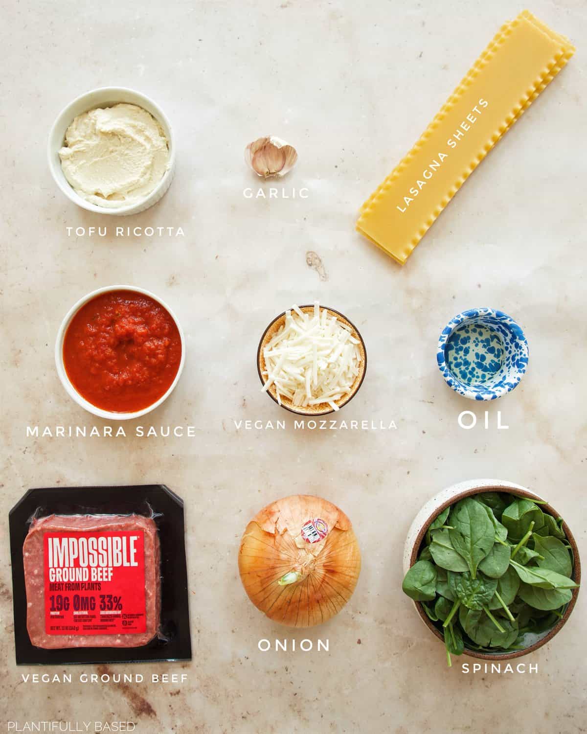 ingredients for Vegan Lasagna Soup