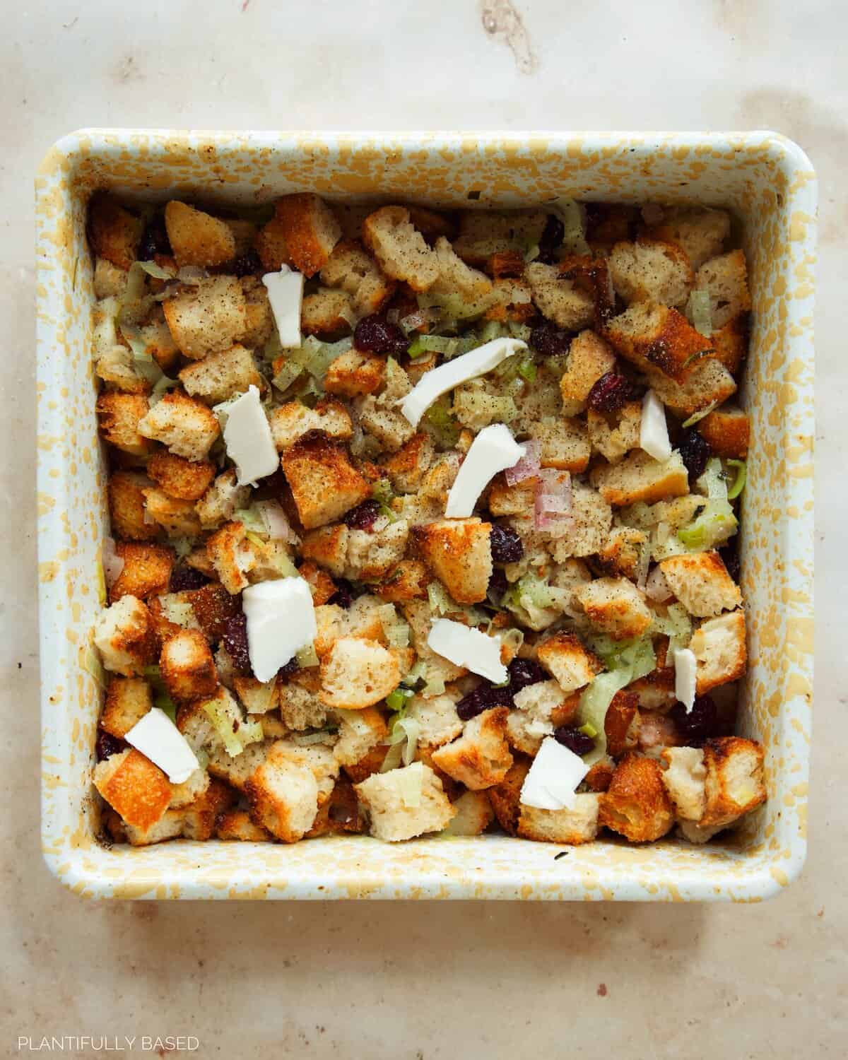 Craisin and Leek Sourdough Stuffing